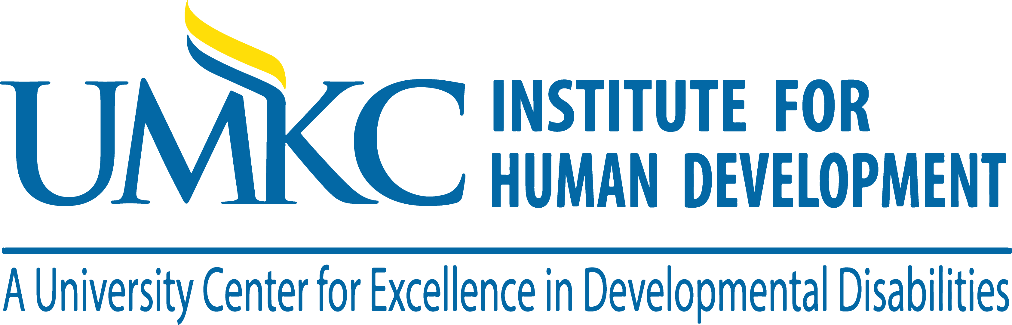Logo: UMKC Institute for Human Development, a University Center for Excellence in Developmental Disabilities.